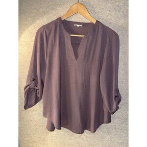 Maurice’s Purple Blouse, Vneck, 100% Polyester, Size Large